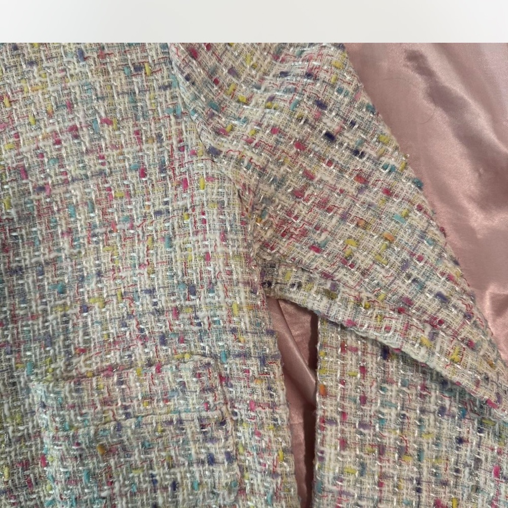 Stylish Multicolor Tweed Jacket - Picture 3 of 4